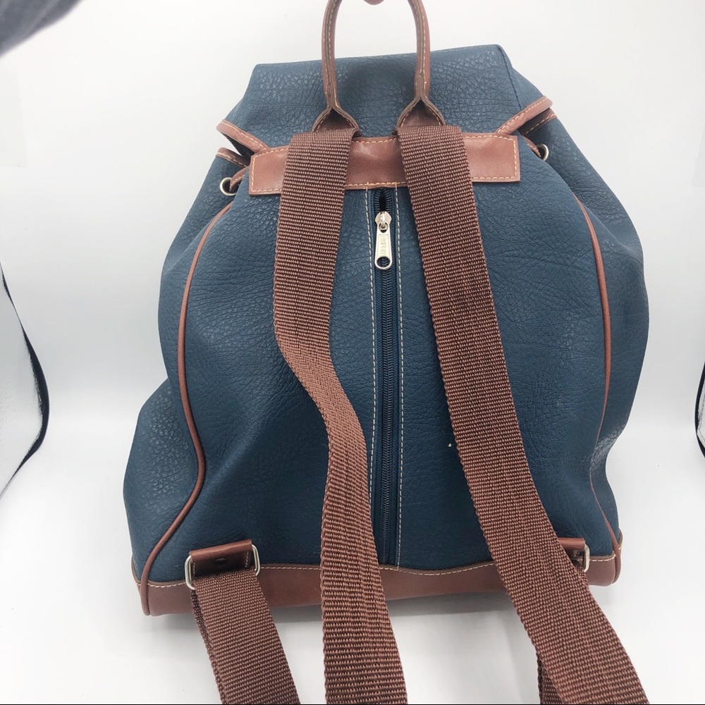 Vintage Backpack • Blue & Brown Vegan Leather - Picture 8 of 8